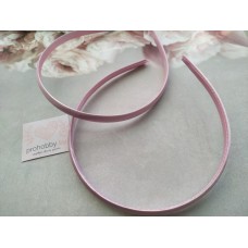 Ободок для волос, пластик в атласе, 1 см, цвет светло-розовый №102